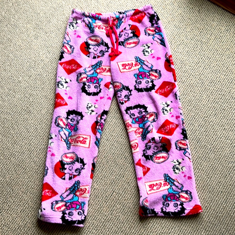 Lounge plush soft pants pajama or loungewear Betty Boop Coca Cola S fits M